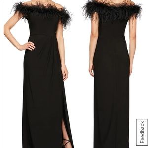 Alex Evenings Feather Dress